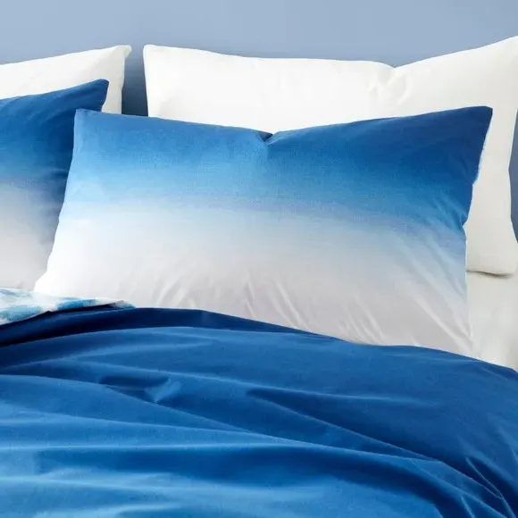 Ombre Reversible Duvet Cover & Pillowcase Set - Navy Blue alternate view