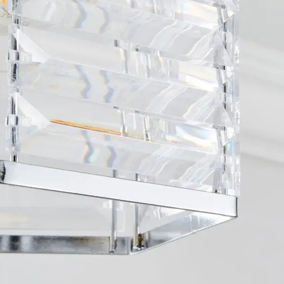 Nelas Prism Easy Fit Pendant Shade - Clear, Acrylic by Dunelm, image 3