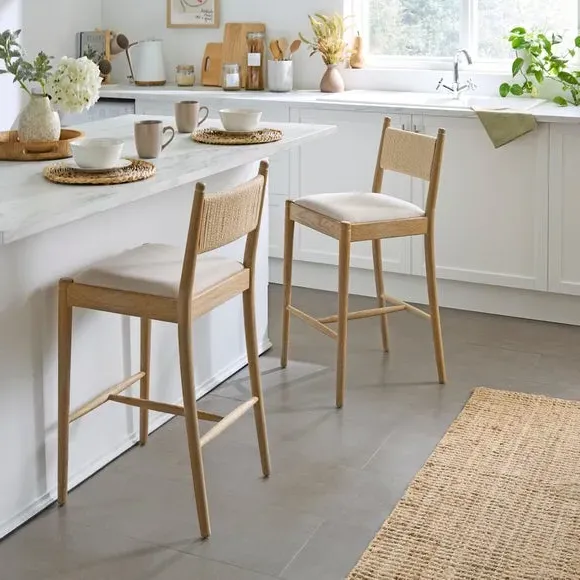 Nella Counter Height Bar Stool - Natural, Fabric alternate view