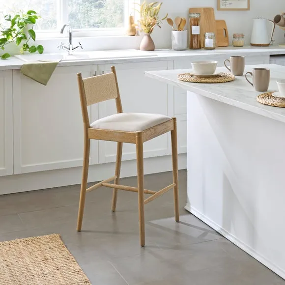Nella Counter Height Bar Stool - Natural, Fabric product