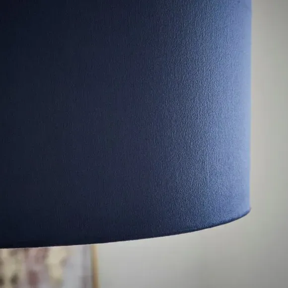 Nesa Shallow Lamp Shade - Navy, Velvet by Dunelm, image 3