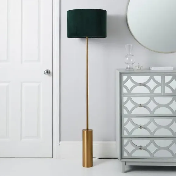 Touch Dimmable Floor Lamp - Green, Velvet alternate view