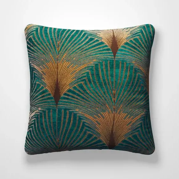 Custom Cushion Cover with Piped Edge - Teal alternate view
