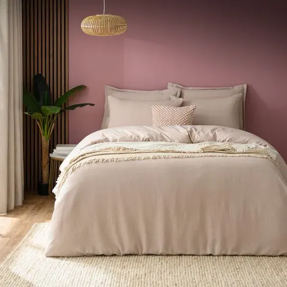 Newston Waffle Duvet Cover & Pillowcase Set - Natural, Polycotton product