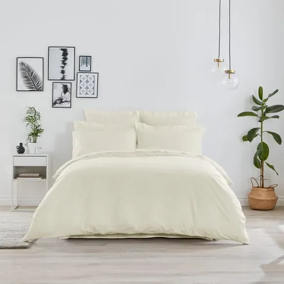 Non Iron Plain Dye Duvet Cover - Ivory, Polycotton product