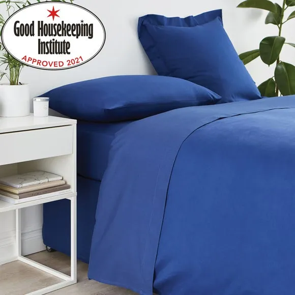 Non Iron Plain Flat Sheet - Navy, Cotton Blend product