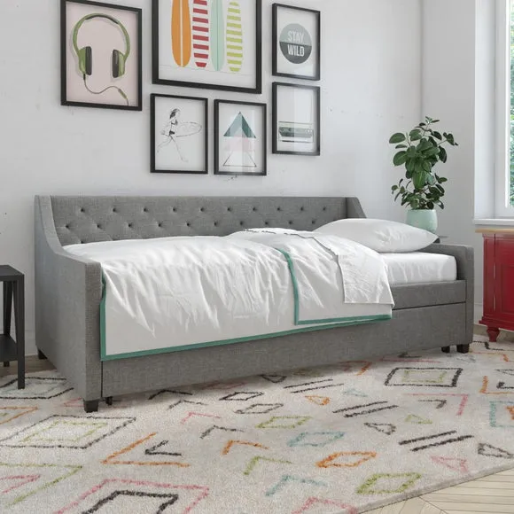 Daybed with Trundle - Grey, Linen alternate view