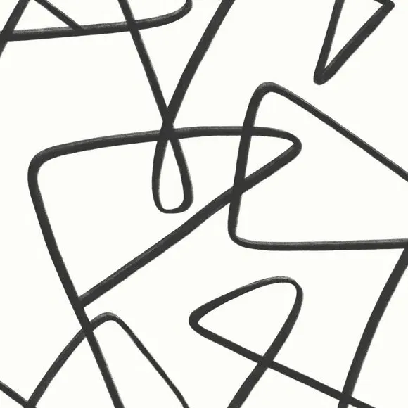 Self Adhesive Wallpaper Mono Curves - White alternate view