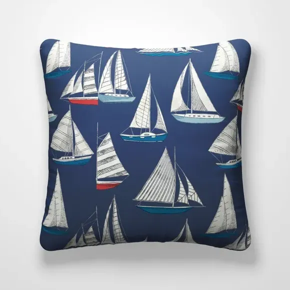 Ocean Yacht Cushion Cover - Navy, Cotton alternate view