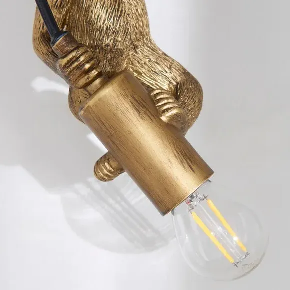 Odisha Monkey Bathroom Wall Light - Gold alternate view