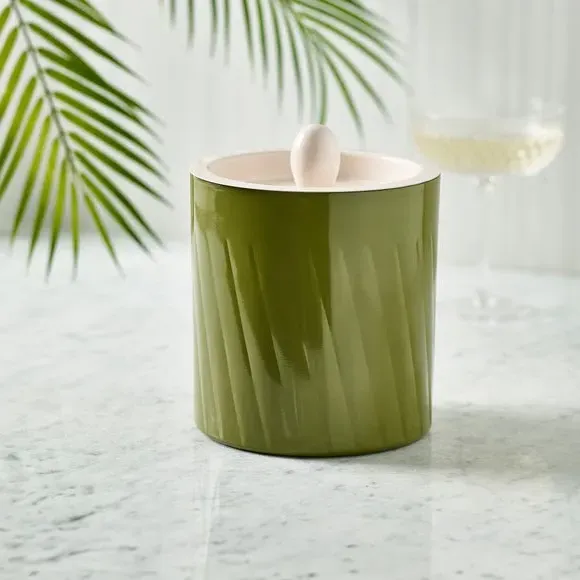 Olive Ice Bucket with Lid - Green
