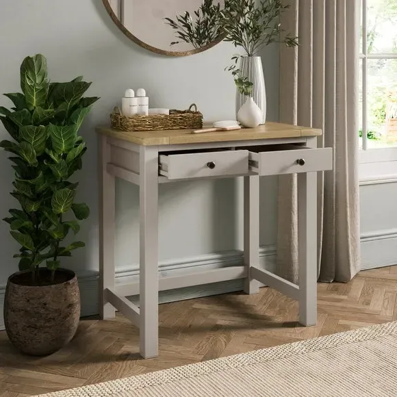 Olney 2-Drawer Compact Dressing Table - Stone alternate view