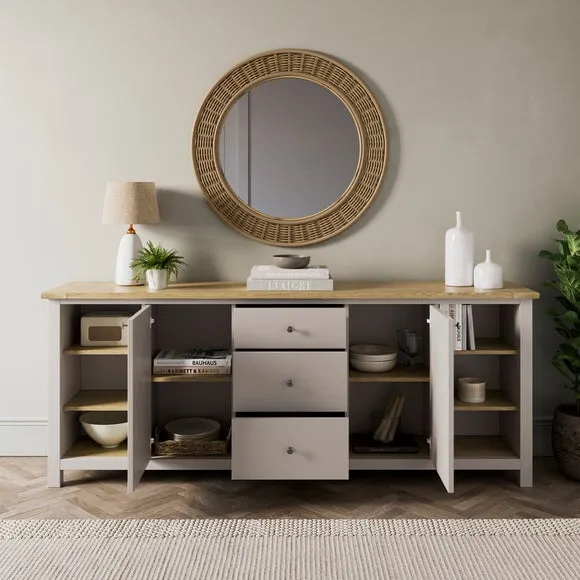 Extra Wide Sideboard with Storage - Stone alternate view