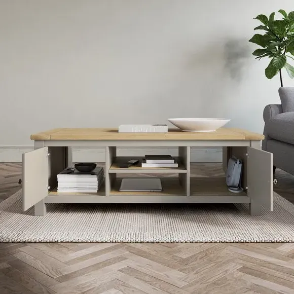 Storage Coffee Table - Stone, Oak Effect alternate view