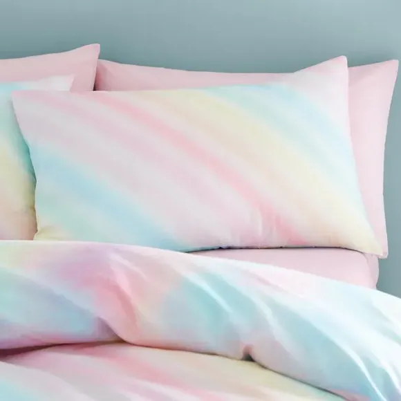 Ombre Stripe Duvet Cover and Pillowcase Set - Multicolor, Polycotton alternate view