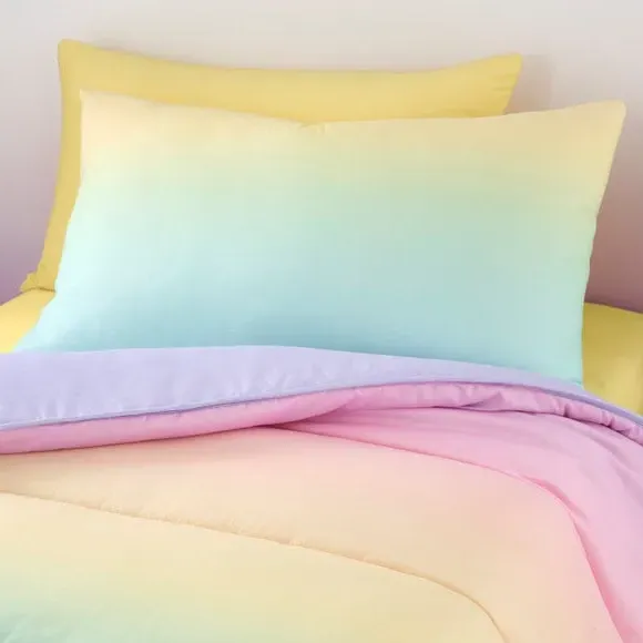 Ombre Pastel Single Coverless Duvet and Pillowcase Set - Multicolor alternate view