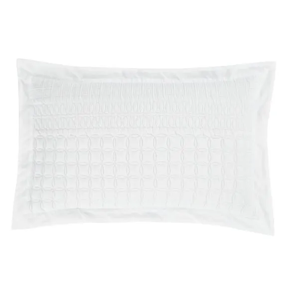Billie Oxford Pillowcase - White, Polyester alternate view