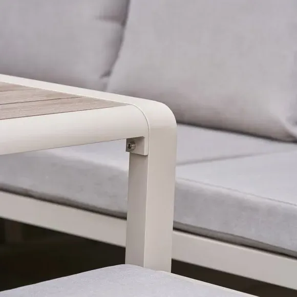 Corner Outdoor Seating Set - Latte, Aluminium by Dunelm, image 4