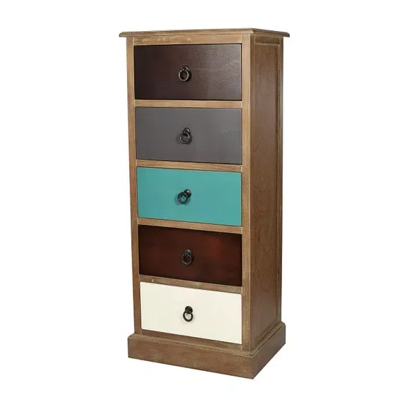 5-Drawer Chest with Handles - Multicolor, Pine by Dunelm, alternate view