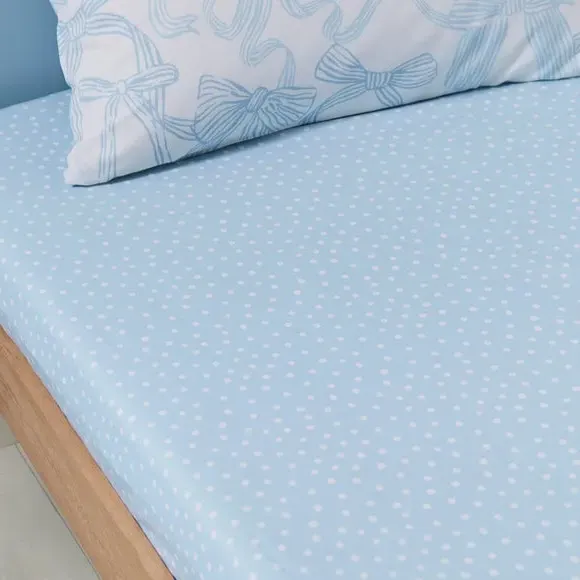 Pack of 2 Pink Bows Polycotton Fitted Sheets alternate view