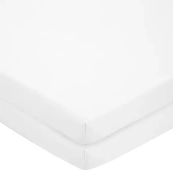 Pack of 2 Toddler Fitted Sheets Non Iron - White, Polycotton product