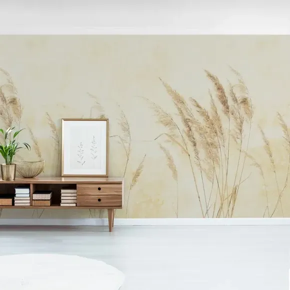 Pampas Grass Wall Mural - Natural, Non-Woven alternate view