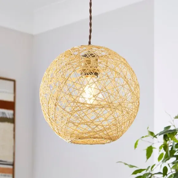Paper String Ball Easy Fit Pendant Shade - Natural product
