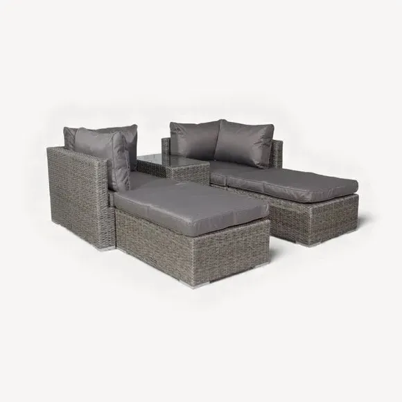 4-Seater Relaxer Set with Cushions - Grey alternate view