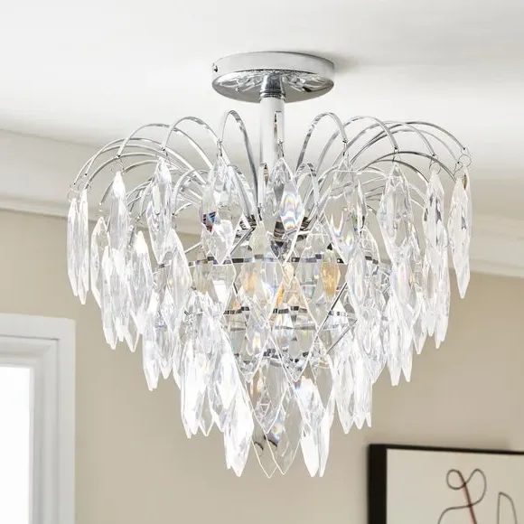 Parla Semi Flush Ceiling Light - Chrome alternate view