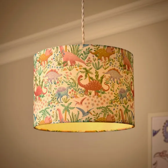 Pastel Dinosaurs Easy Fit Lamp Shade - Multicolor, Polyester alternate view