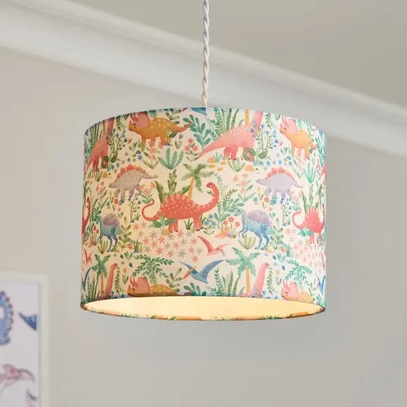 Pastel Dinosaurs Easy Fit Lamp Shade - Multicolor, Polyester product