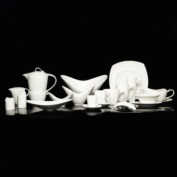 Double Espresso Cup & Saucer Set - White, China alternate view