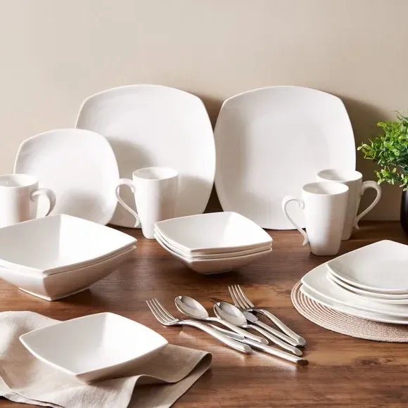 Large Dinner Plate - White, Fine China alternate view