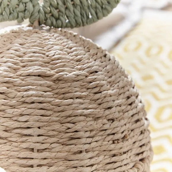 Pear-Shaped Storage Basket with Lid - Natural alternate view