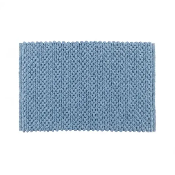 Pebble Bath Mat - Denim Blue, Recycled Polyester & Cotton alternate view