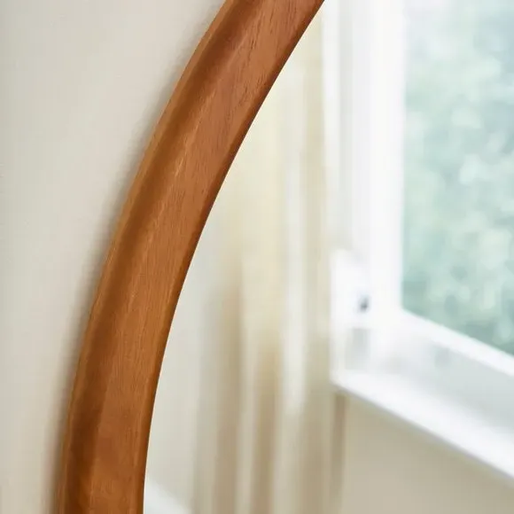 Round Wall Mirror - Natural, Wood alternate view