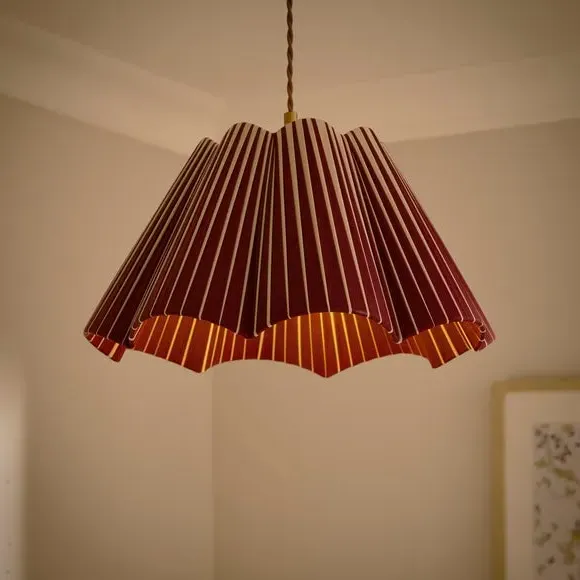 Penelope Ribbon Striped Easy Fit Lamp Shade - Red alternate view