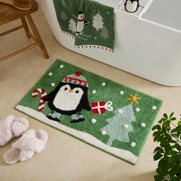 Penguin Bath Mat - Multicolor, Cotton product