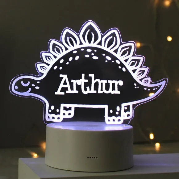 Dinosaur LED Night Light - White, Personalised alternate view