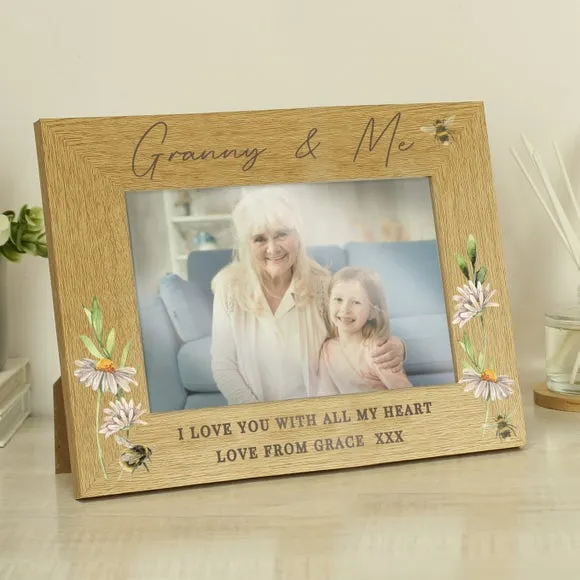 6x4 Photo Frame with Bee Design - Natural, Oak alternate view