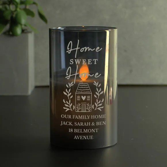 Personalised LED Candle Light - Grey, Glass alternate view