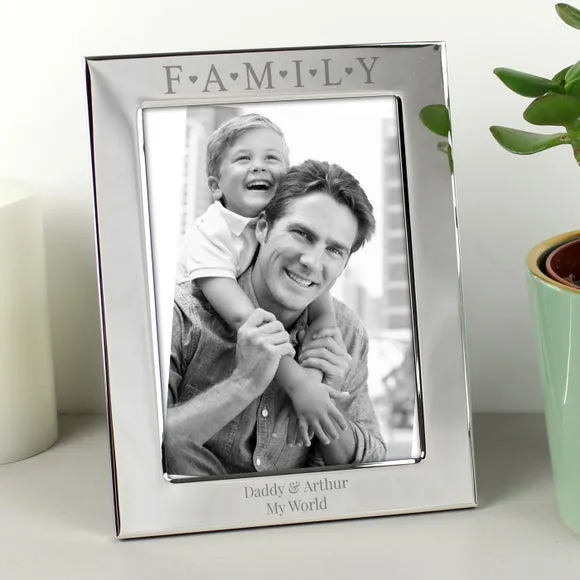 Portrait Photo Frame with Hearts - Silver, Aluminium alternate view