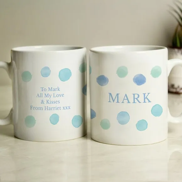 Personalised Spot Mug - Blue, Ceramic alternate view