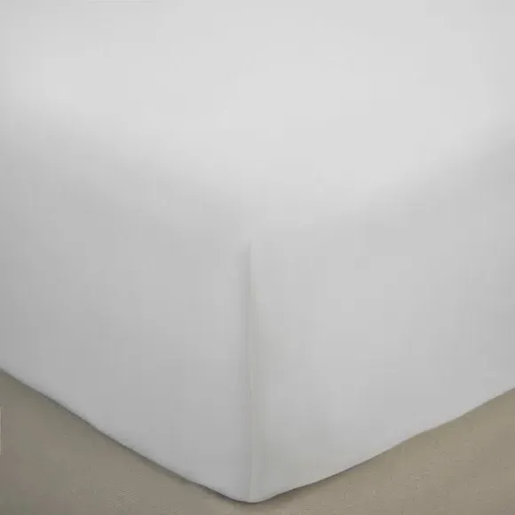 Plain Fitted Sheet - White, Microfibre alternate view
