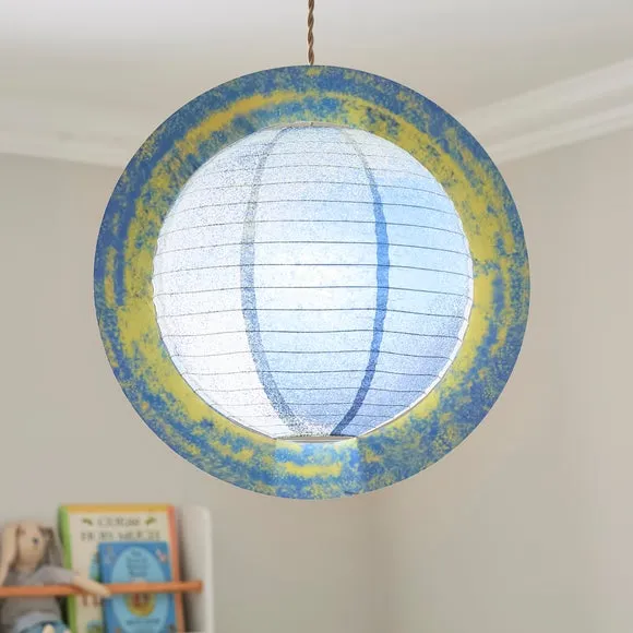 Planet Easy Fit Pendant Shade - Blue, Paper product