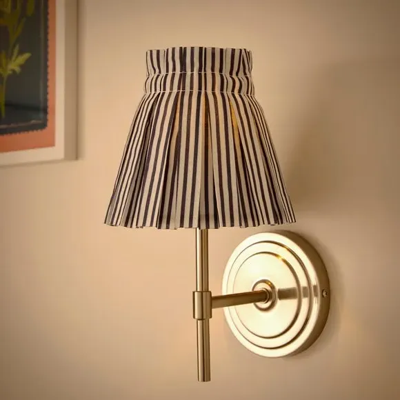Pleated Stripe Easy Fit Lamp Shade - Navy Blue alternate view