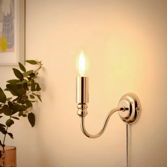 Pride and Joy Plug-In Wall Light - Light Grey alternate view