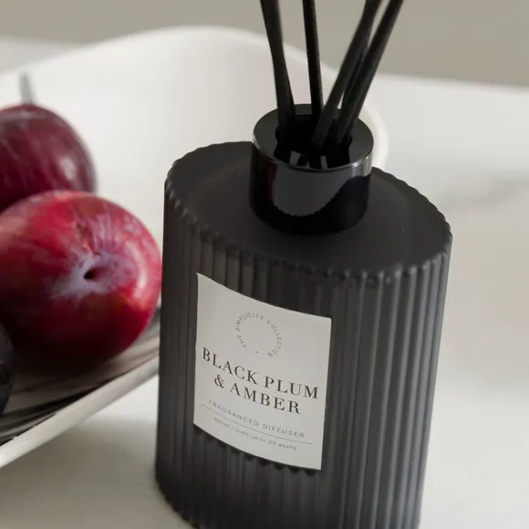 Ribbed Reed Diffuser - Black, Plum Patchouli alternate view