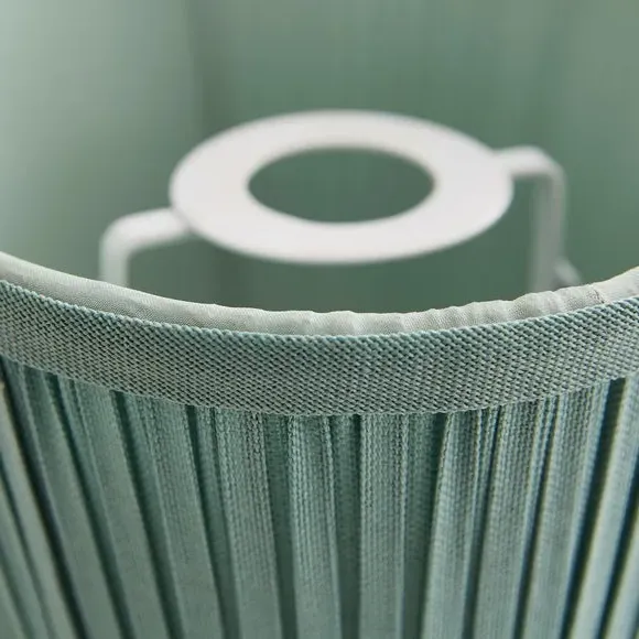 Polly Pleated Drum Lamp Shade - Blue, Polyester alternate view
