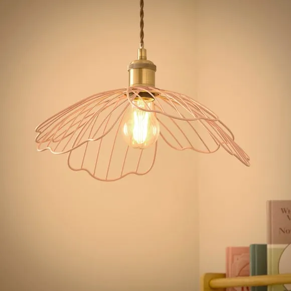 Poppy Pendant Shade Easy Fit - Blush Pink, Wire alternate view